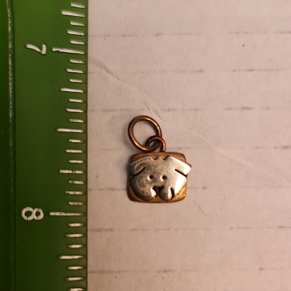 Gold and Silver Dog Pendant For Necklace